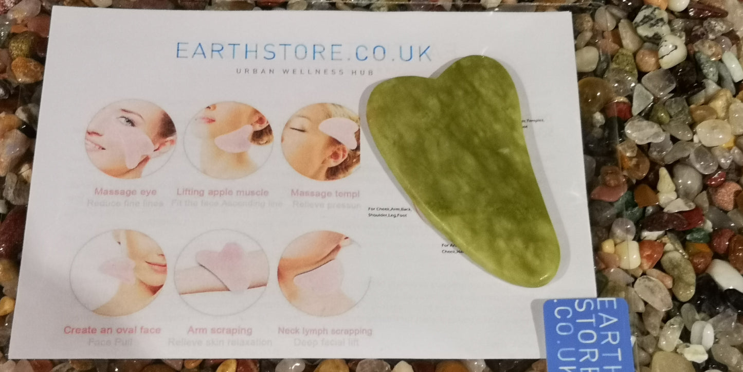 Earthstore® New Jade (Jadite) Gua Sha (guasha) Board Scraper