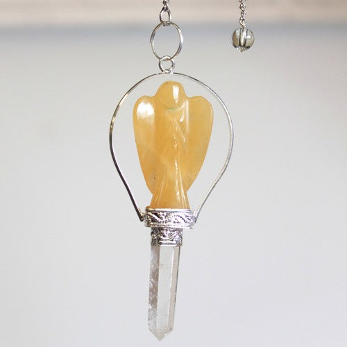 Earthstore® Angel Pendulum with Ring- Yellow Quartz