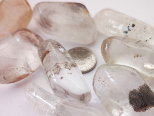 Earthstore® Lodolite - Tumblestone QUARTZ with Inclusions (AA Grade aka Phantom or Golden Quartz)