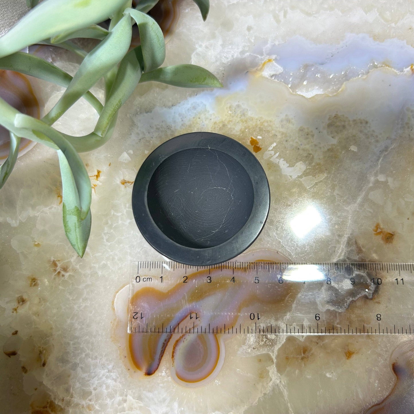Shungite Buddha Bowl 50mm | Polished Crystal Display Piece