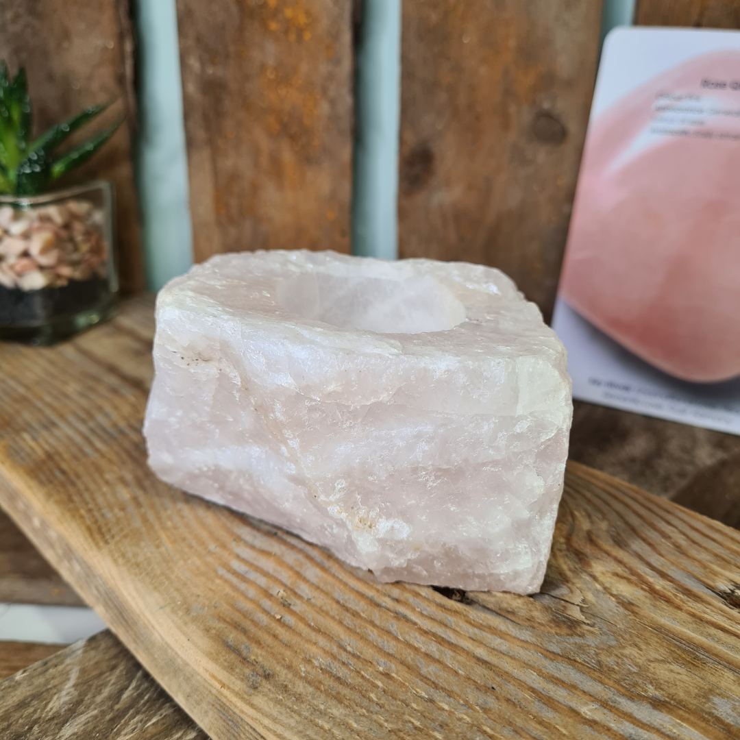 Earthstore® Rose Quartz T-Light Candle Holders STUNNING