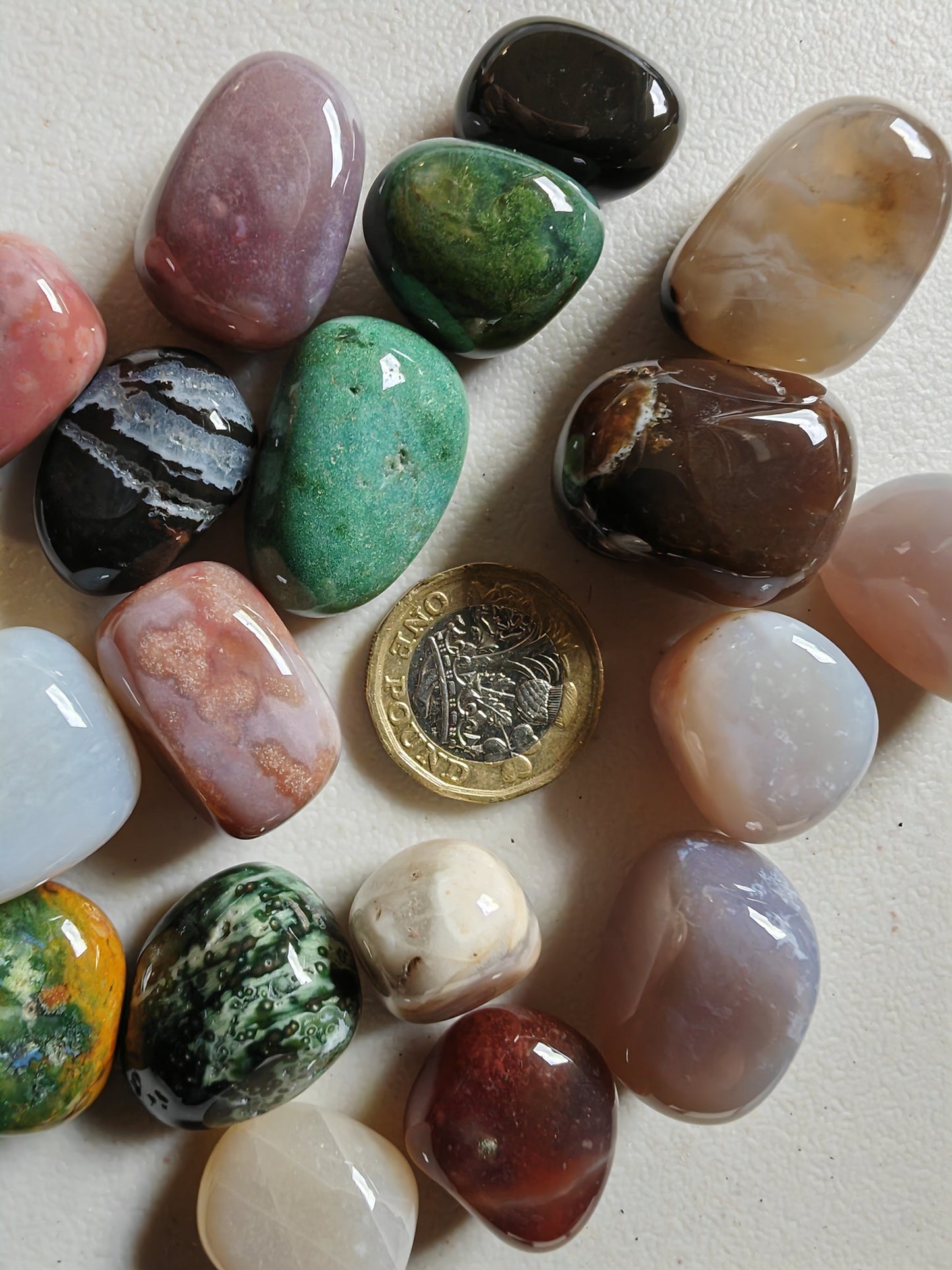 Sard Rainbow Tumblestone A Grade