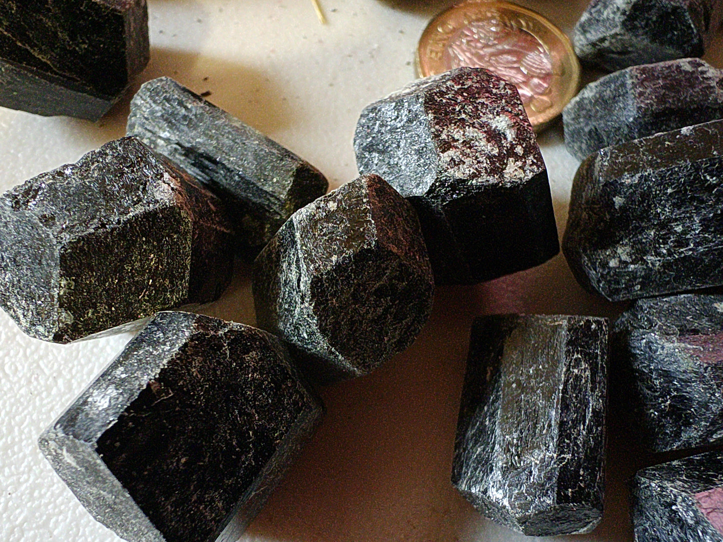 Tourmaline Raw Natural Hexagons | Sacred Geometry Crystal of Protection & Energetic Balance