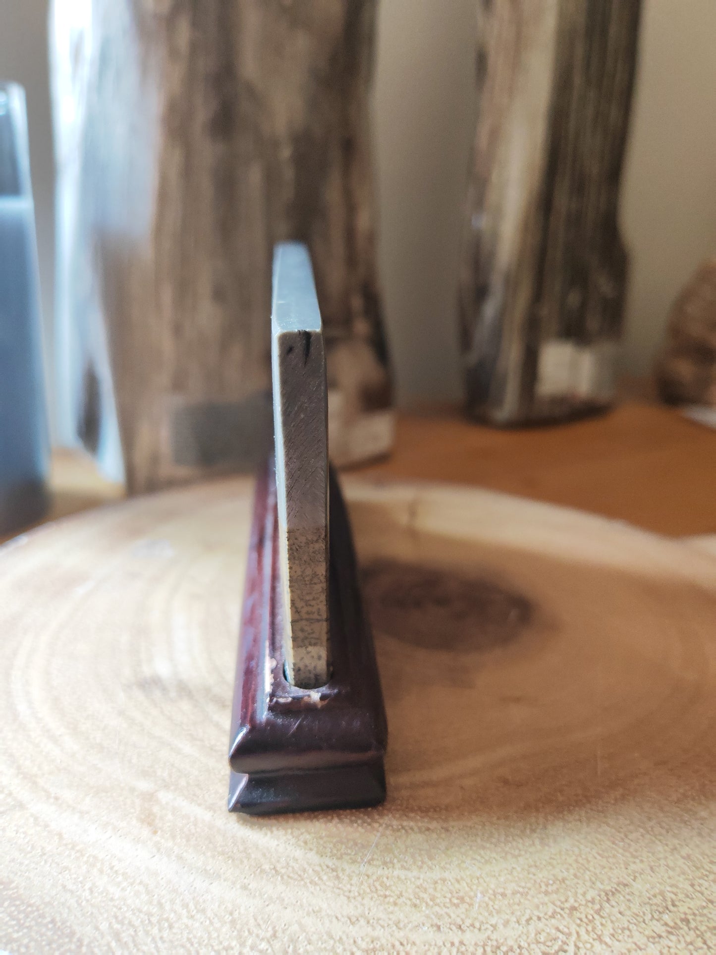 Chinese Picture Stone (Guohua Shi) | Natural Ink Landscape on Carved Stand | Dendritic Agate