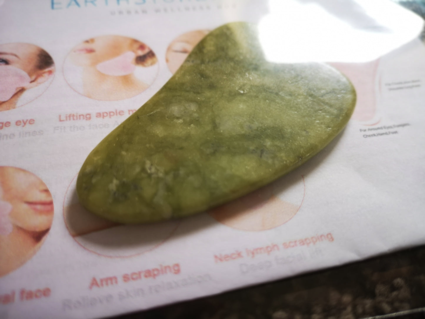 Earthstore® New Jade (Jadite) Gua Sha (guasha) Board Scraper