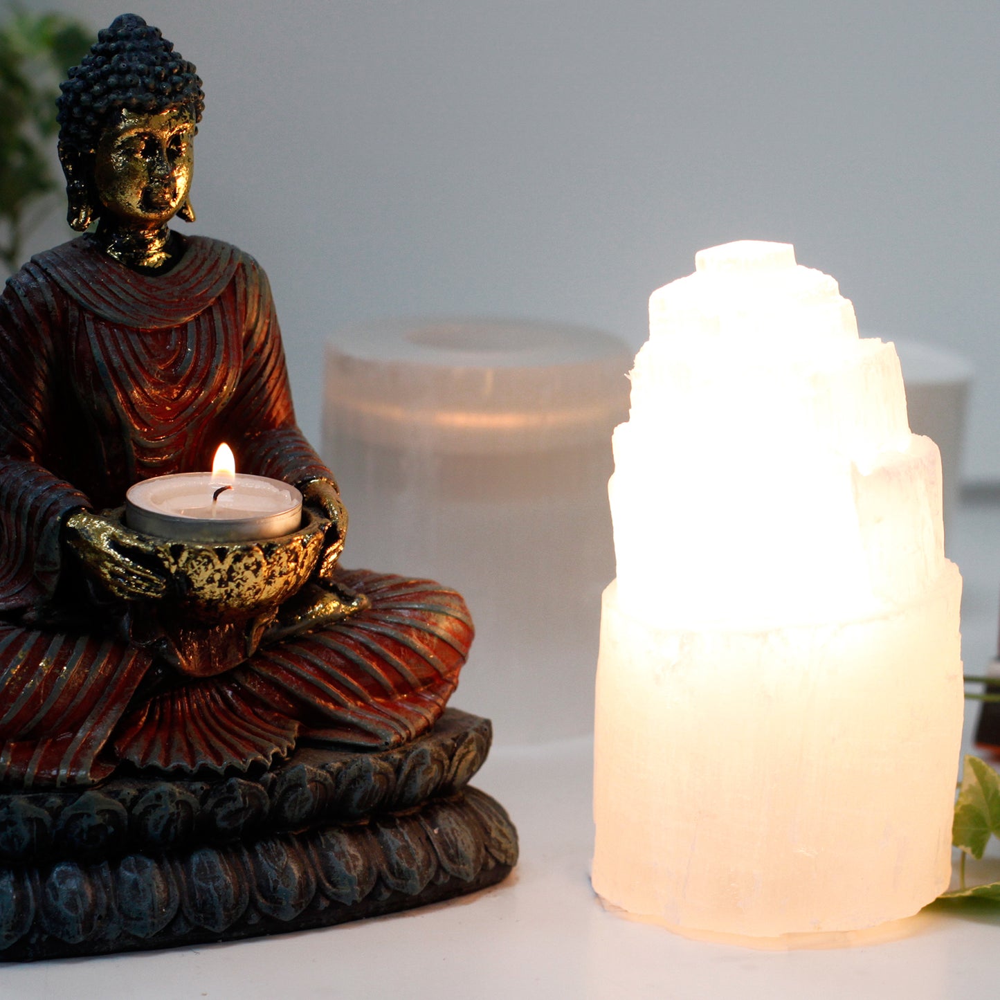 Earthstore® Selenite White Tower Lamp (15cm≈6in)