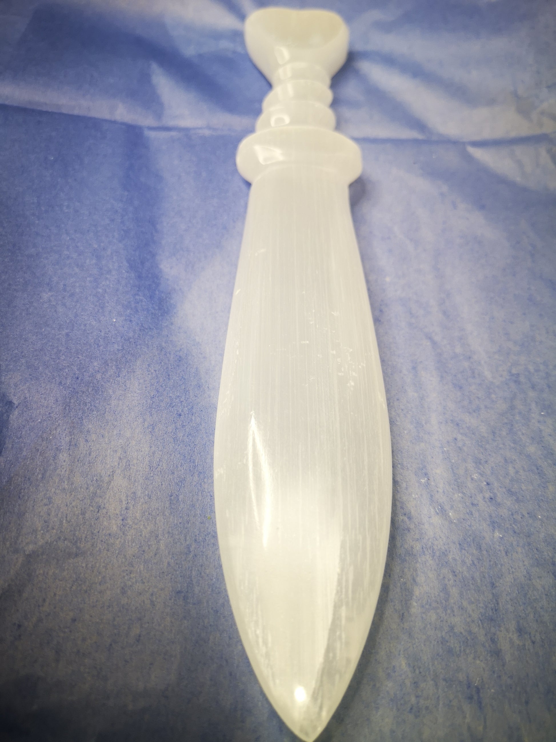 Earthstore® Selenite Crystal Knife Dagger Rituals Display Large 30cm/12 or 27cm/10.5"