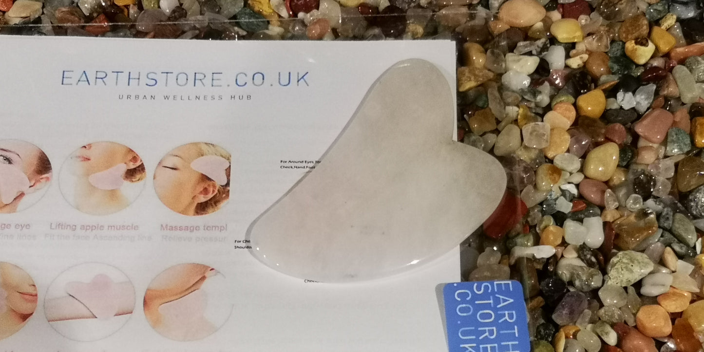 Earthstore® ROSE QUARTZ Crystal Gua Sha (guasha) Board Scraper