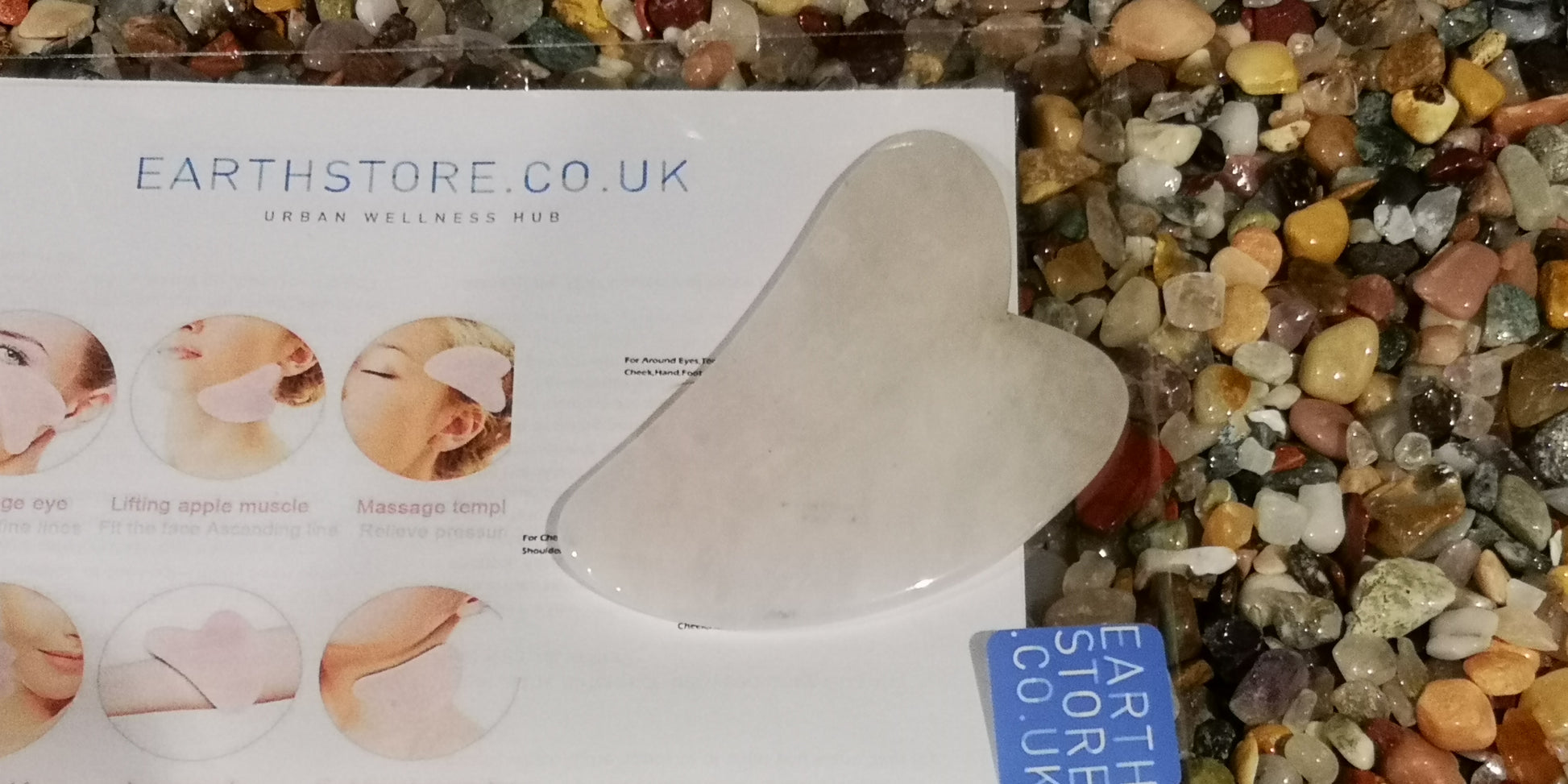 Earthstore® ROSE QUARTZ Crystal Gua Sha (guasha) Board Scraper