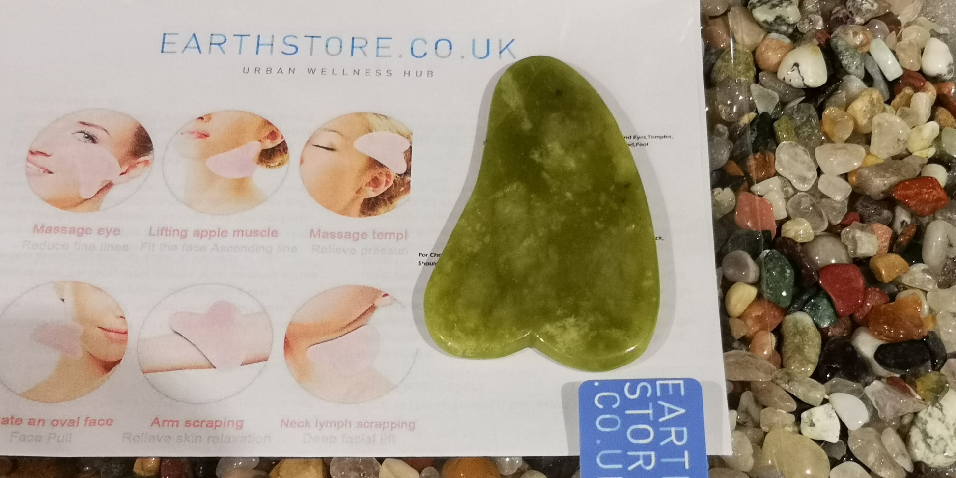 Earthstore® New Jade (Jadite) Gua Sha (guasha) Board Scraper