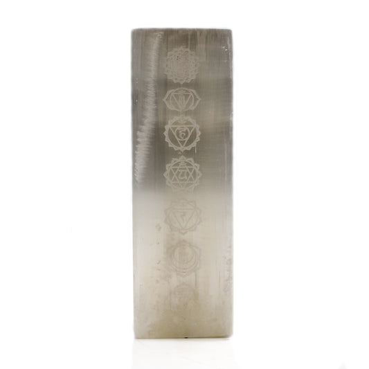 Earthstore® 25cm Selenite CHAKRA Cool white LED bulb Lamp (apx 10")