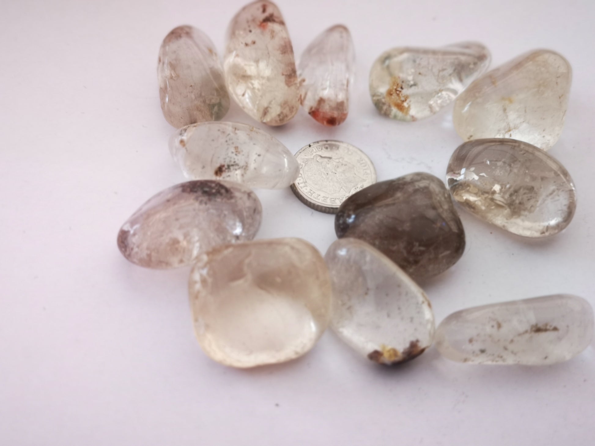 Earthstore® Lodolite - Tumblestone QUARTZ with Inclusions (AA Grade aka Phantom or Golden Quartz)