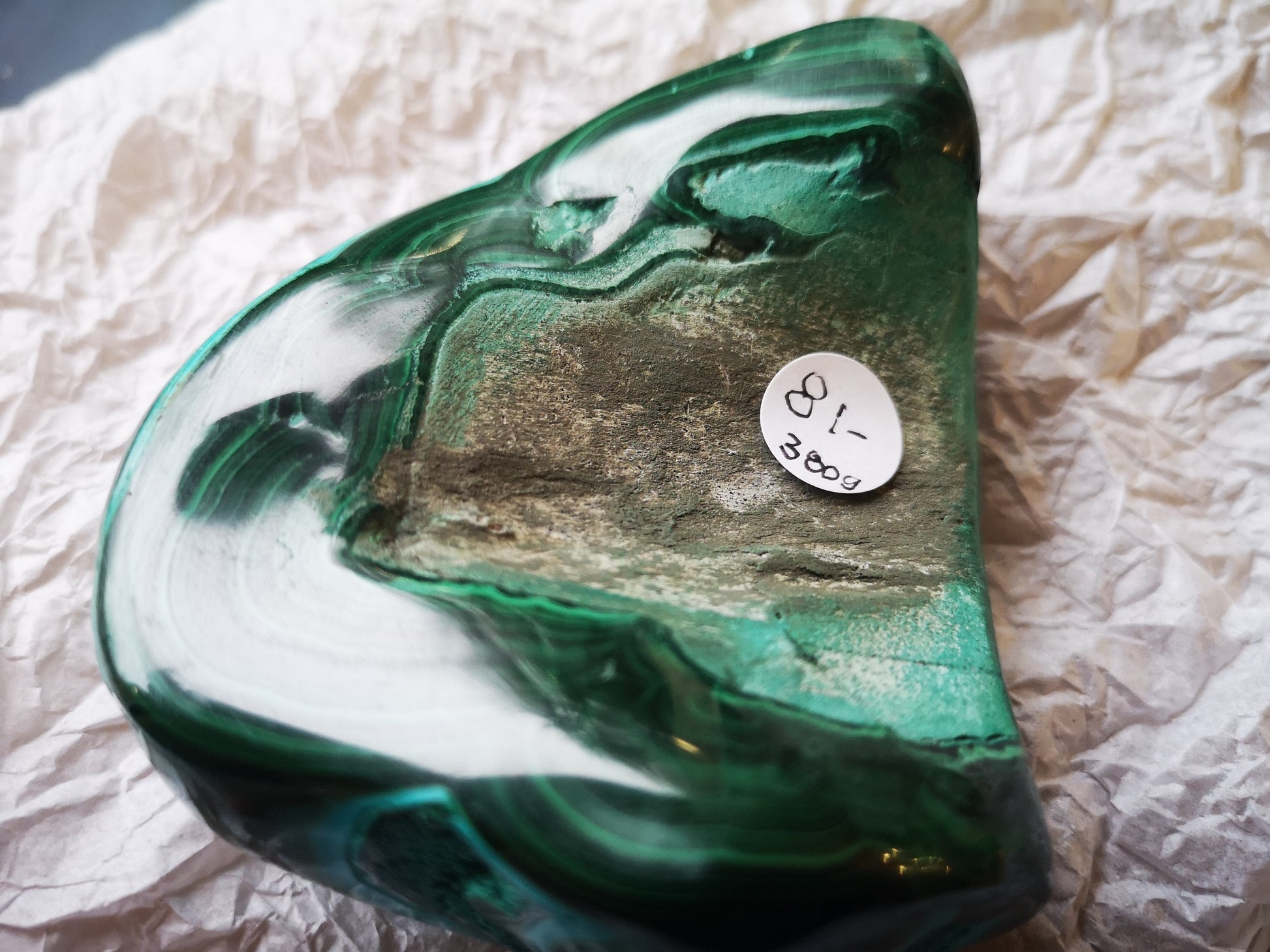 Earthstore® Large Malachite & Chrysocolla Freeform display (380g 90x75x34mm) Namibia