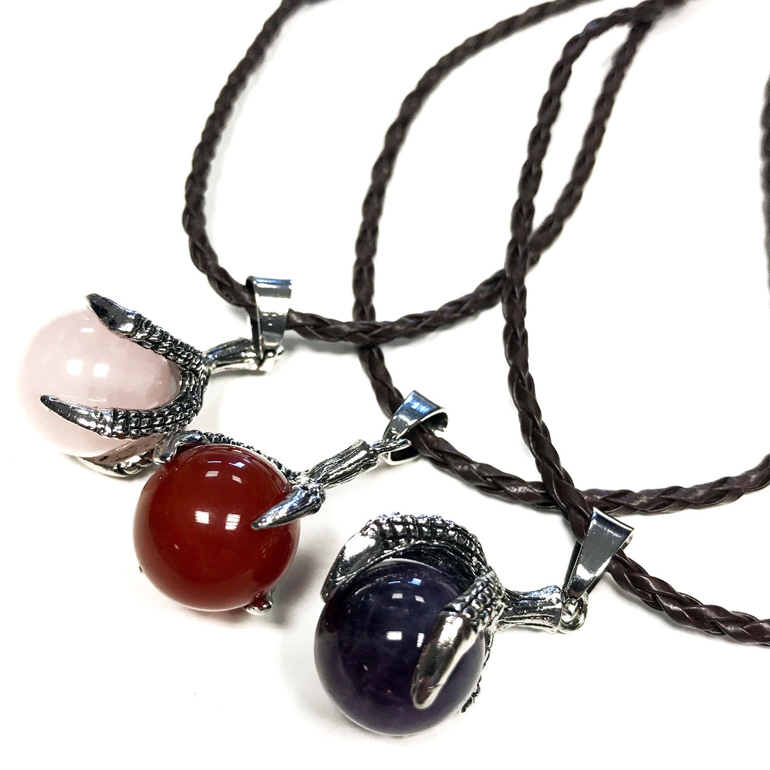 Earthstore® Dragon Claw Pendant - Rose Quart