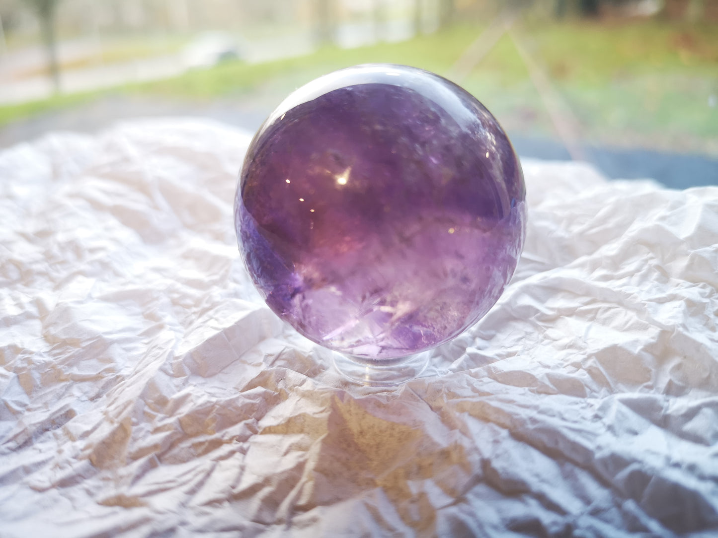 Earthstore® Ametrine sphere (Amethyst & Citrine) Grade A - Bolivia 97g (41mm)