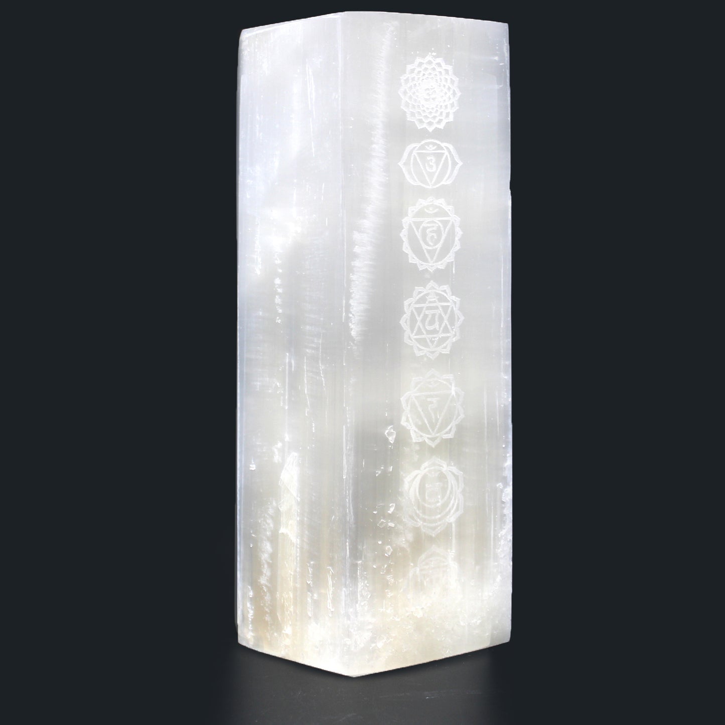 Earthstore® 25cm Selenite CHAKRA Cool white LED bulb Lamp (apx 10")