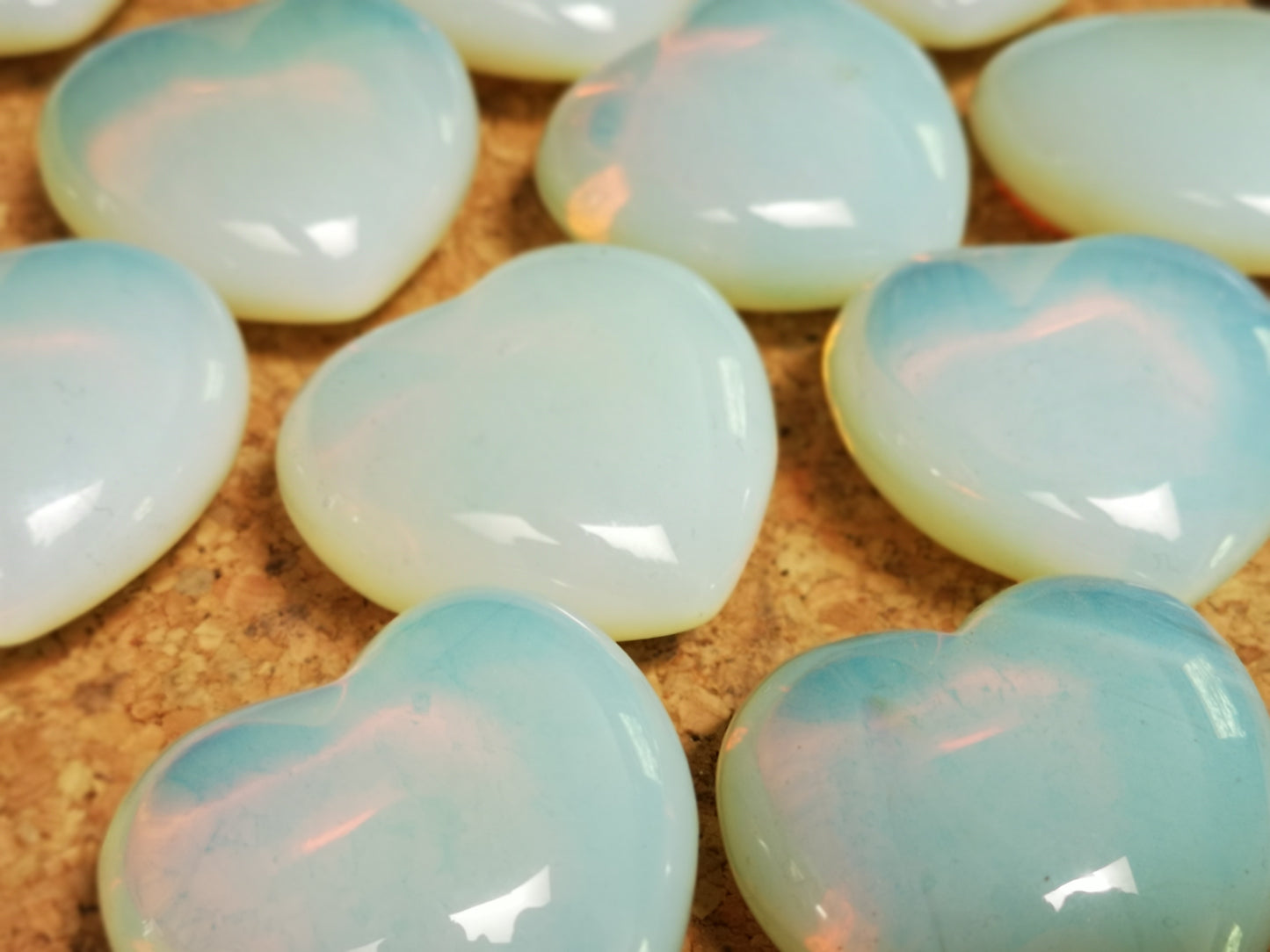 Earthstore® Opalite PUFFED HEART (Large) 40mm x 19mm (appx 37-39gm)