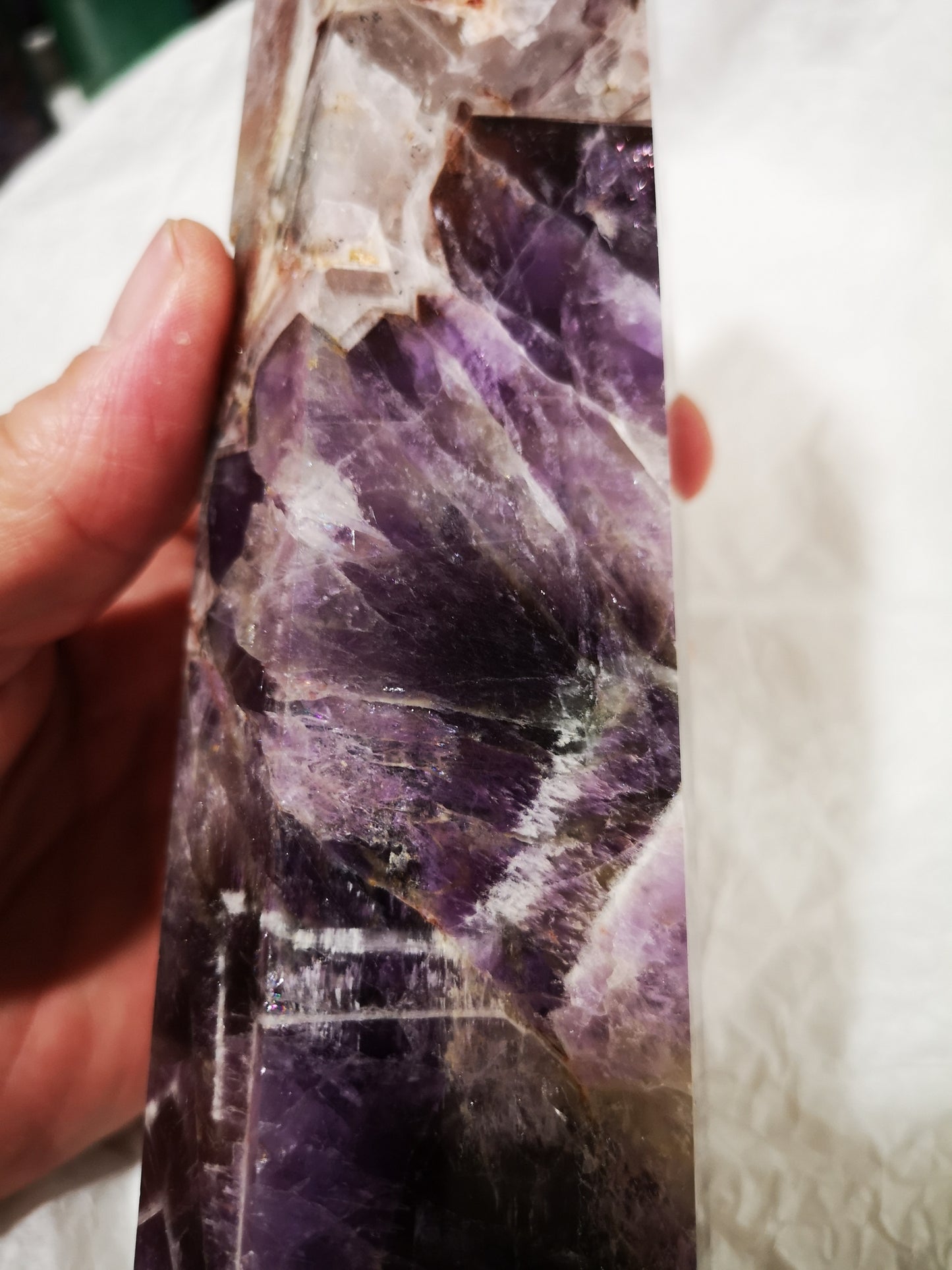 Earthstore® DREAMY AMETHYST OBELISK - BRAZIL - SMOKY CLEAR QUARTZ 0.97kg - 230X58X42