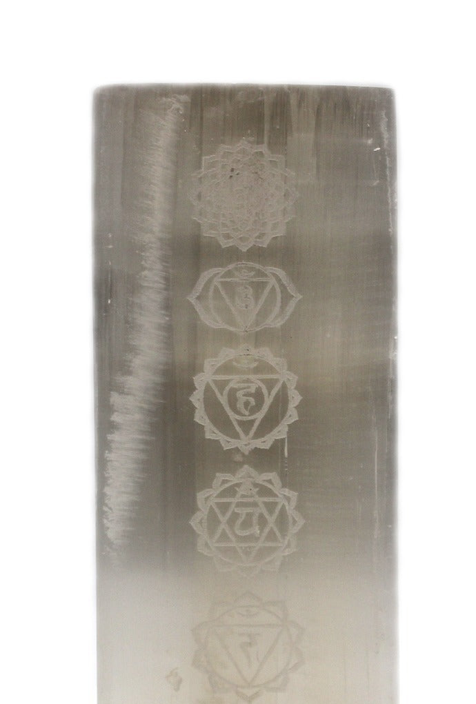 Earthstore® 25cm Selenite CHAKRA Cool white LED bulb Lamp (apx 10")