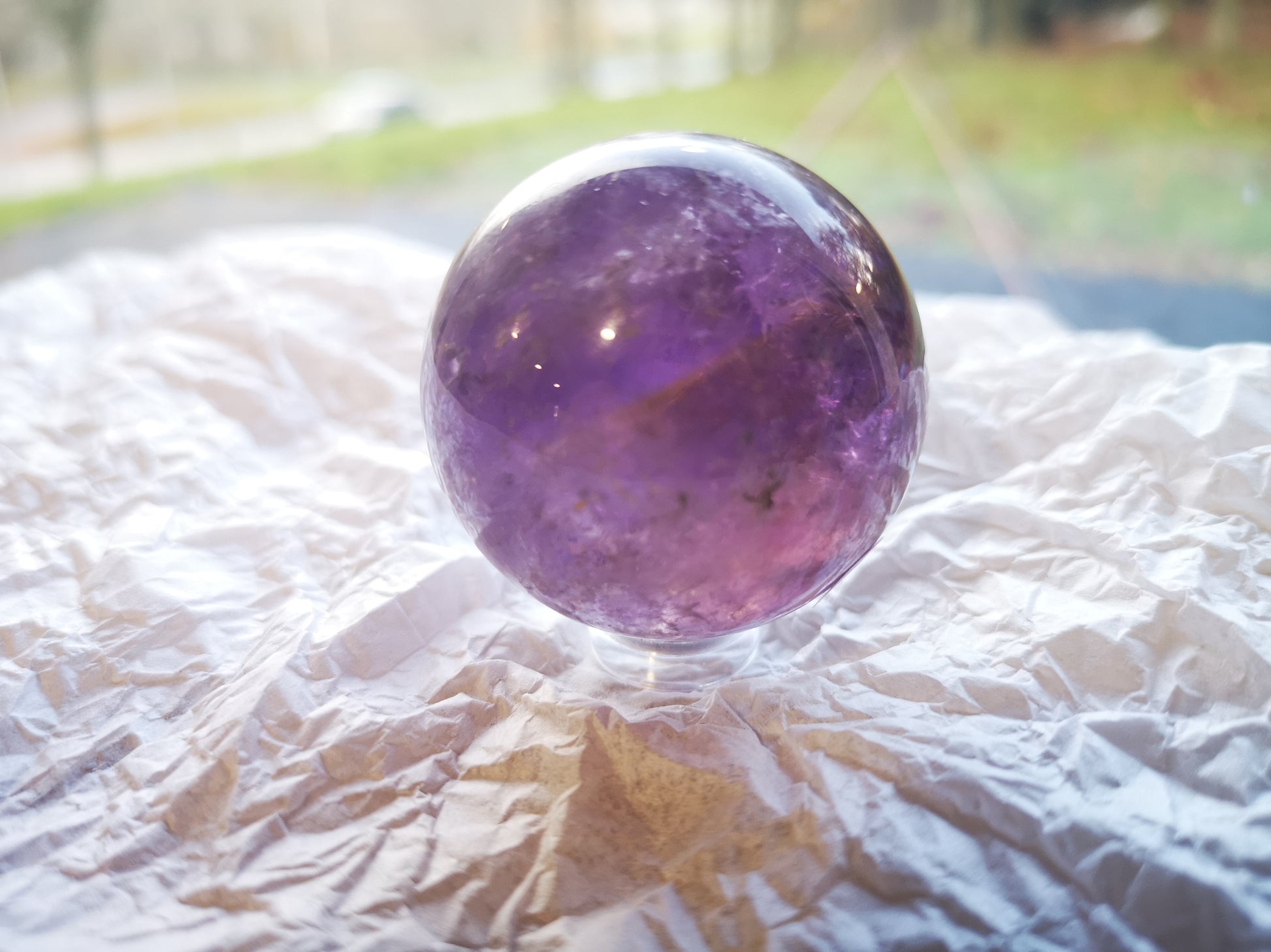 Earthstore® Ametrine sphere (Amethyst & Citrine) Grade A - Bolivia 97g (41mm)