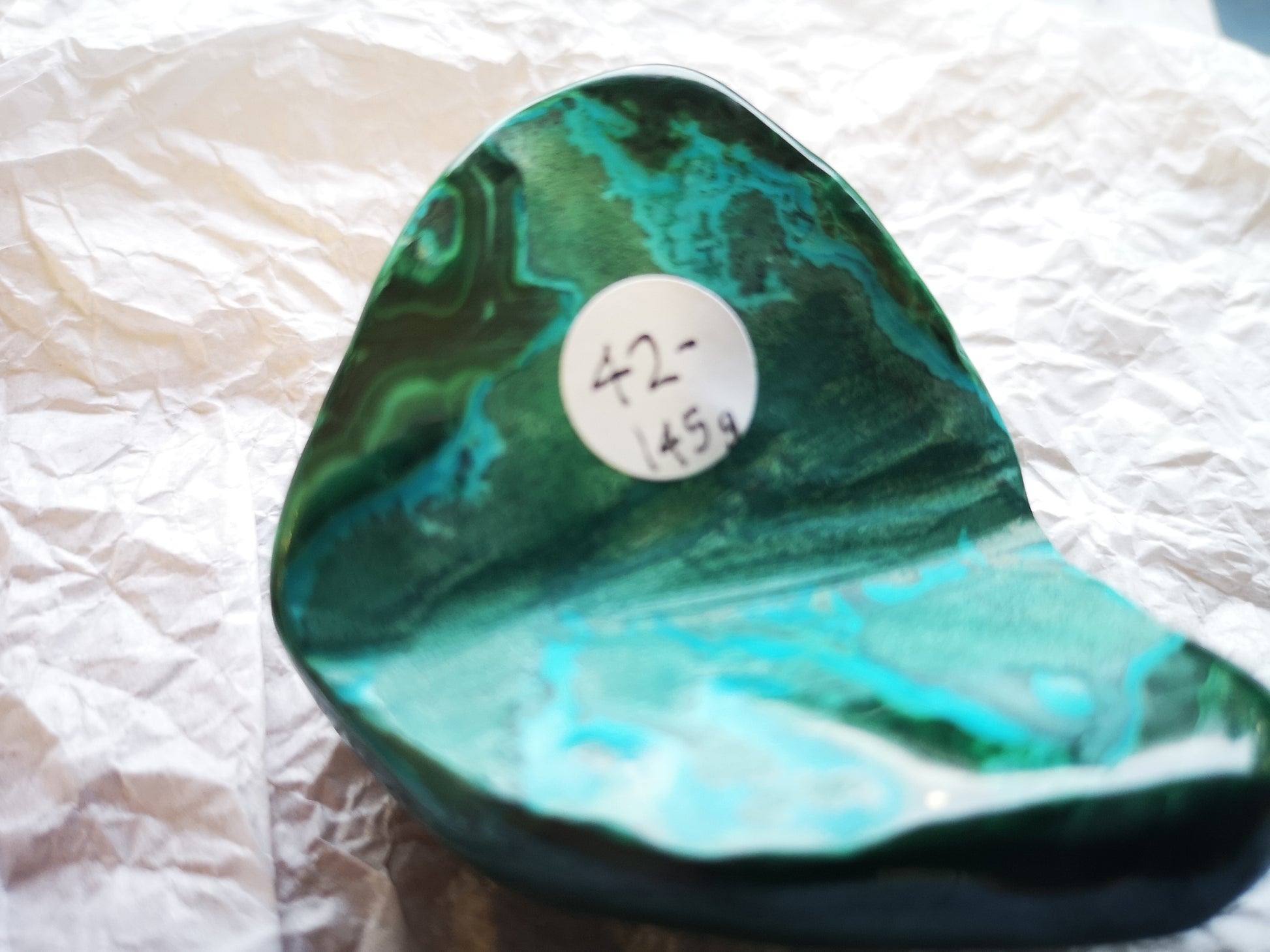 Earthstore® Malachite & Chrysocolla Freeform display (140g 64x54x25mm) Na