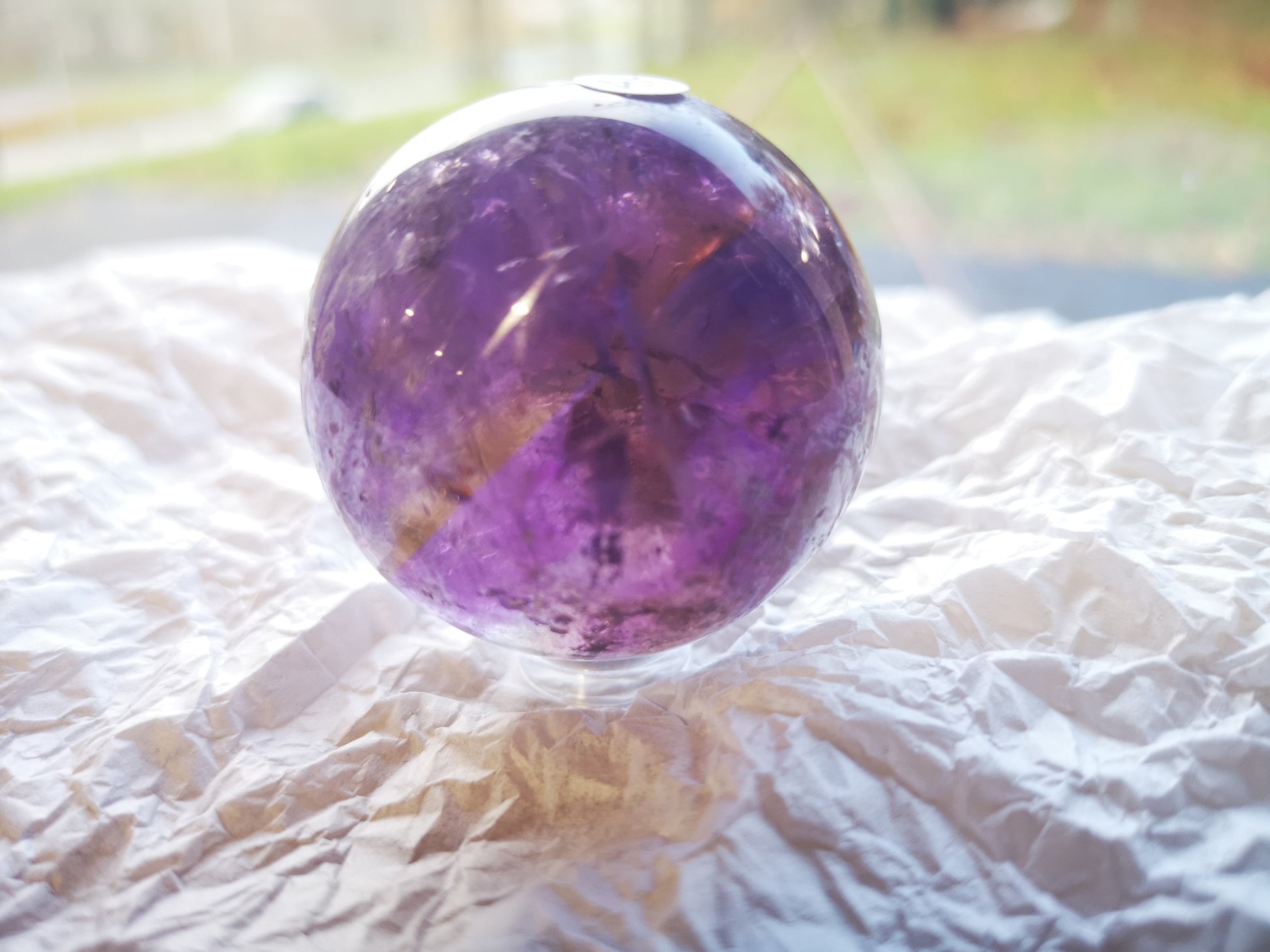 Earthstore® Ametrine sphere (Amethyst & Citrine) Grade A - Bolivia 119g (45mm)