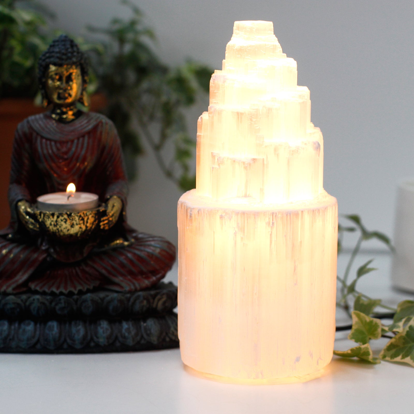 Earthstore® Selenite White Tower Lamp (20cm≈8in)