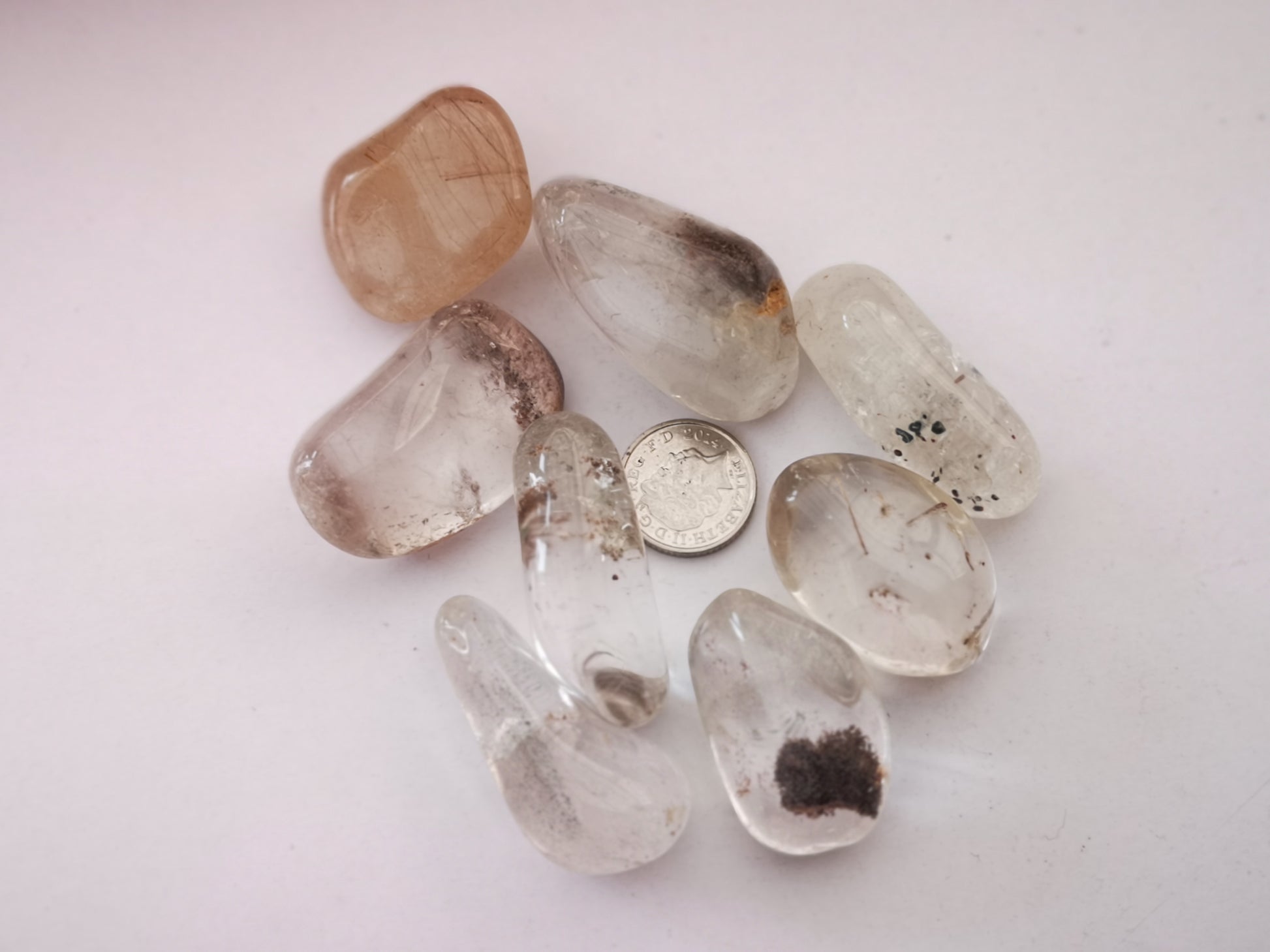 Earthstore® Lodolite - Tumblestone QUARTZ with Inclusions (AA Grade aka Phantom or Golden Quartz)
