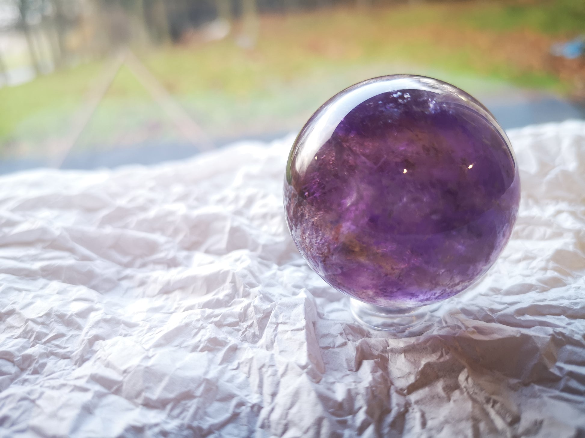 Earthstore® Ametrine sphere (Amethyst & Citrine) Grade A - Bolivia 97g (41mm)