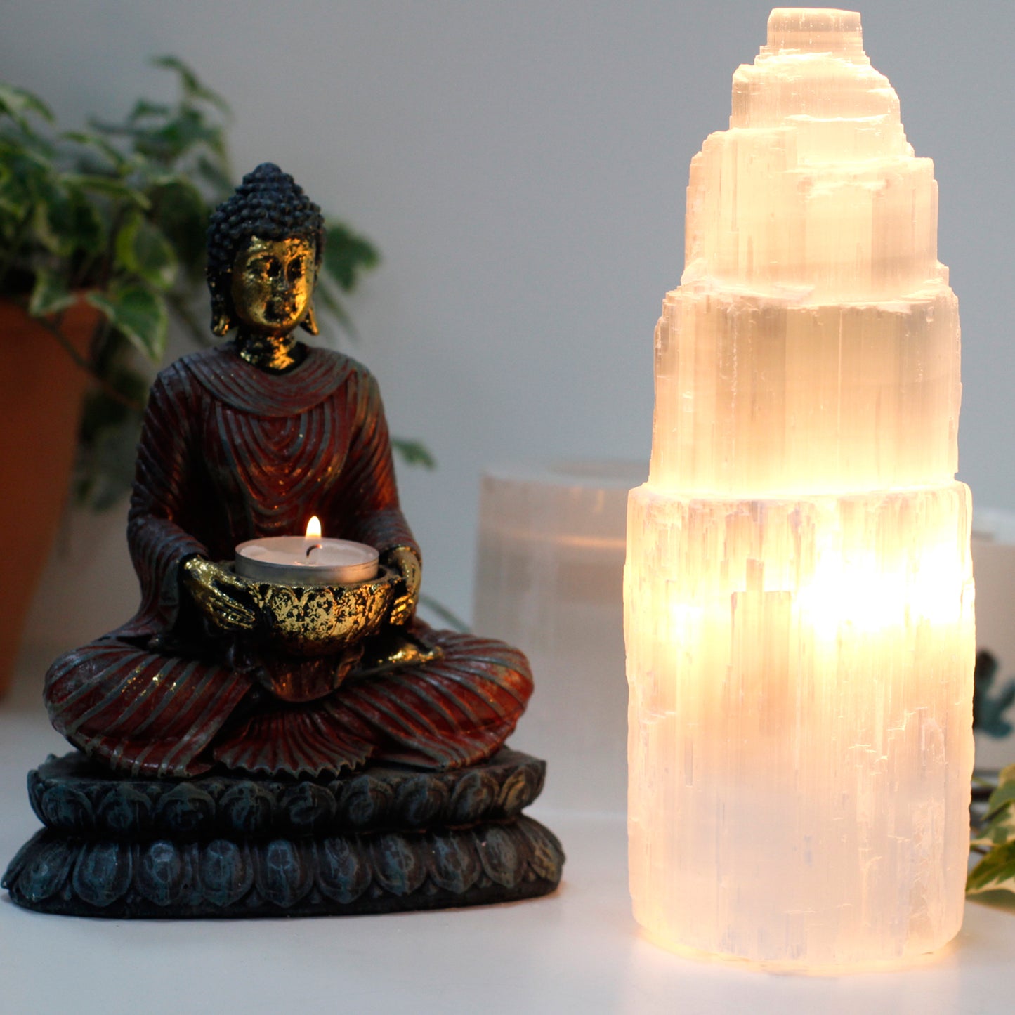 Earthstore® 25cm Selenite White Tower Lamp (25cm≈10in)