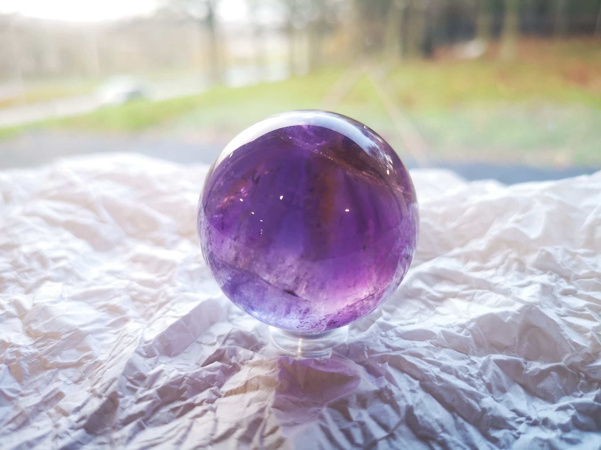 Earthstore® Ametrine sphere (Amethyst & Citrine) Grade A - Bolivia 88g (40mm)