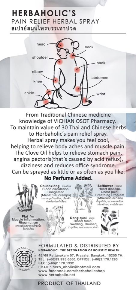 Earthstore® Herbaholic Herbal Spray Premium, 80ml. Pain & Stress relief. Natural. 30 herbs