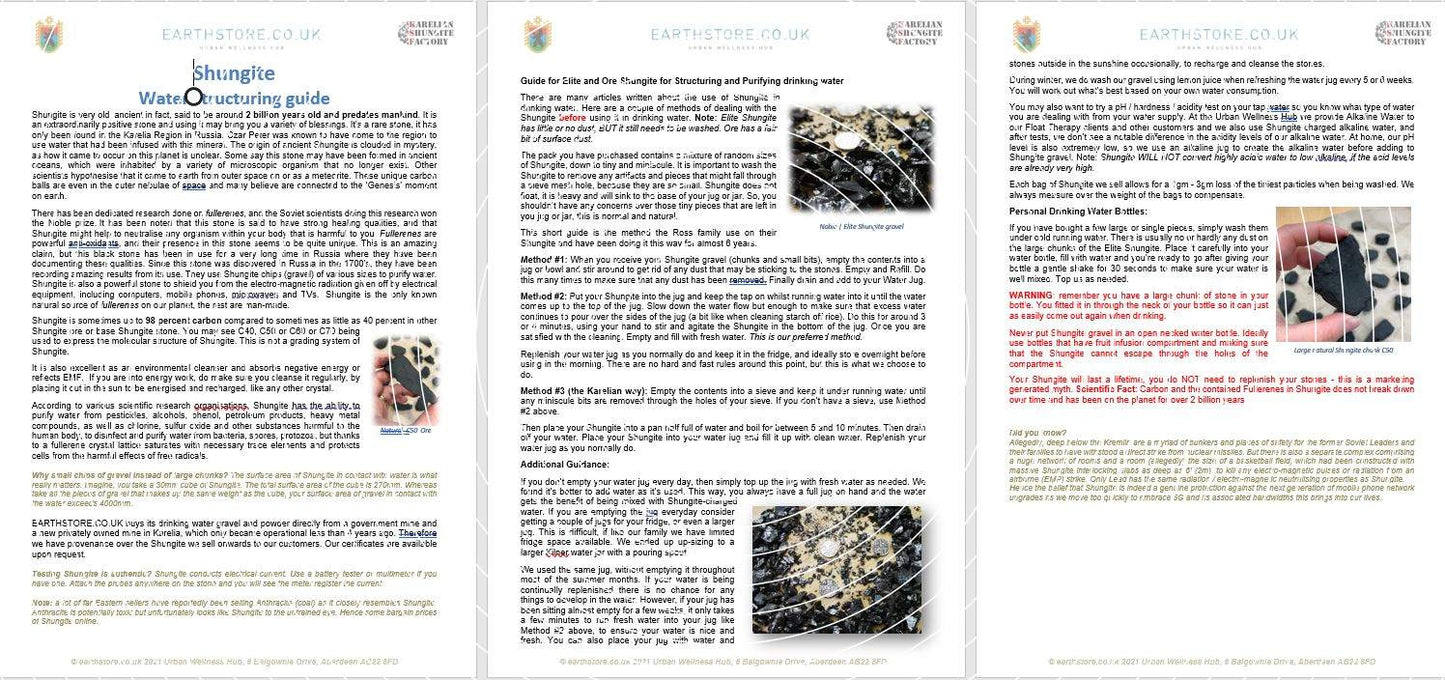 Earthstore® STOCK Shungite Ore - structuring & purifying drinking water C30-C60