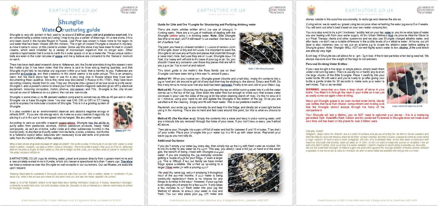 Earthstore® STOCK Shungite Ore - structuring & purifying drinking water C30-C60