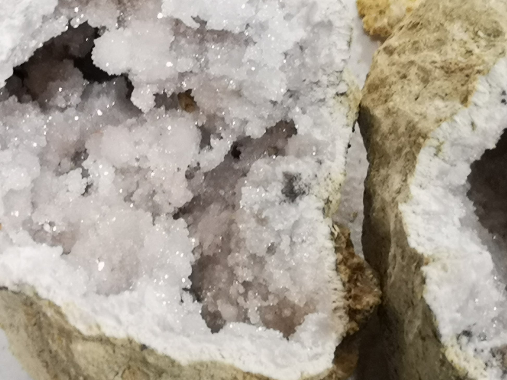 Earthstore® Whole Split GEODES aka Snowballs - Selenite, Calcite, Qaurtz inside. STU