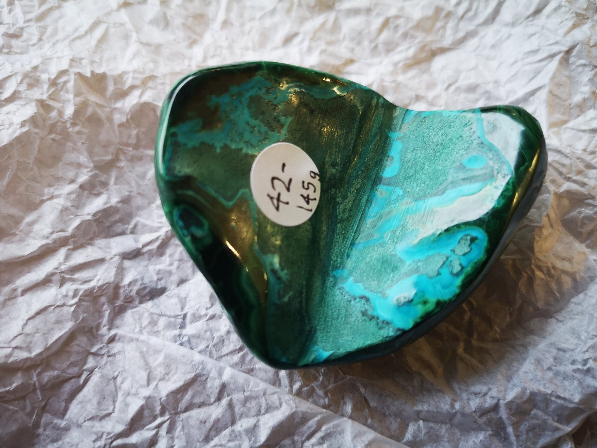 Earthstore® Malachite & Chrysocolla Freeform display (140g 64x54x25mm) Na