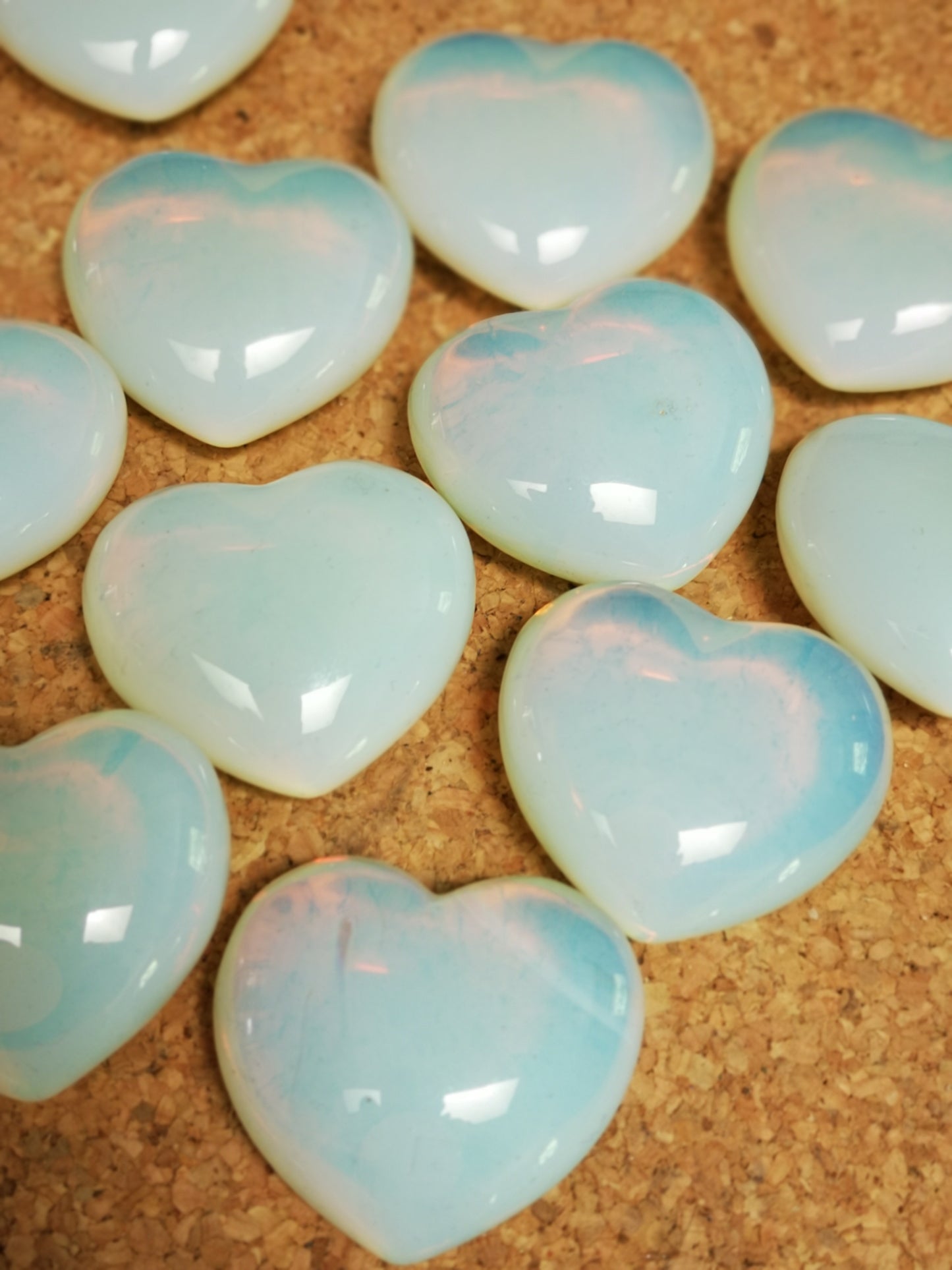 Earthstore® Opalite PUFFED HEART (Large) 40mm x 19mm (appx 37-39gm)