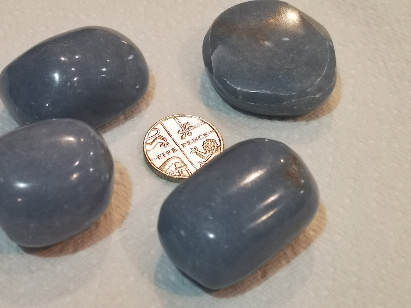Earthstore® Angelite- Tumblestone - (A Grade) ( Extra Large 27-35mm)