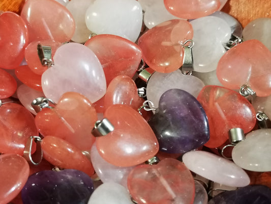 Earthstore® SIZE, Hearts Amethyst, Rose Quartz, Watermelon. reduced from £6.99