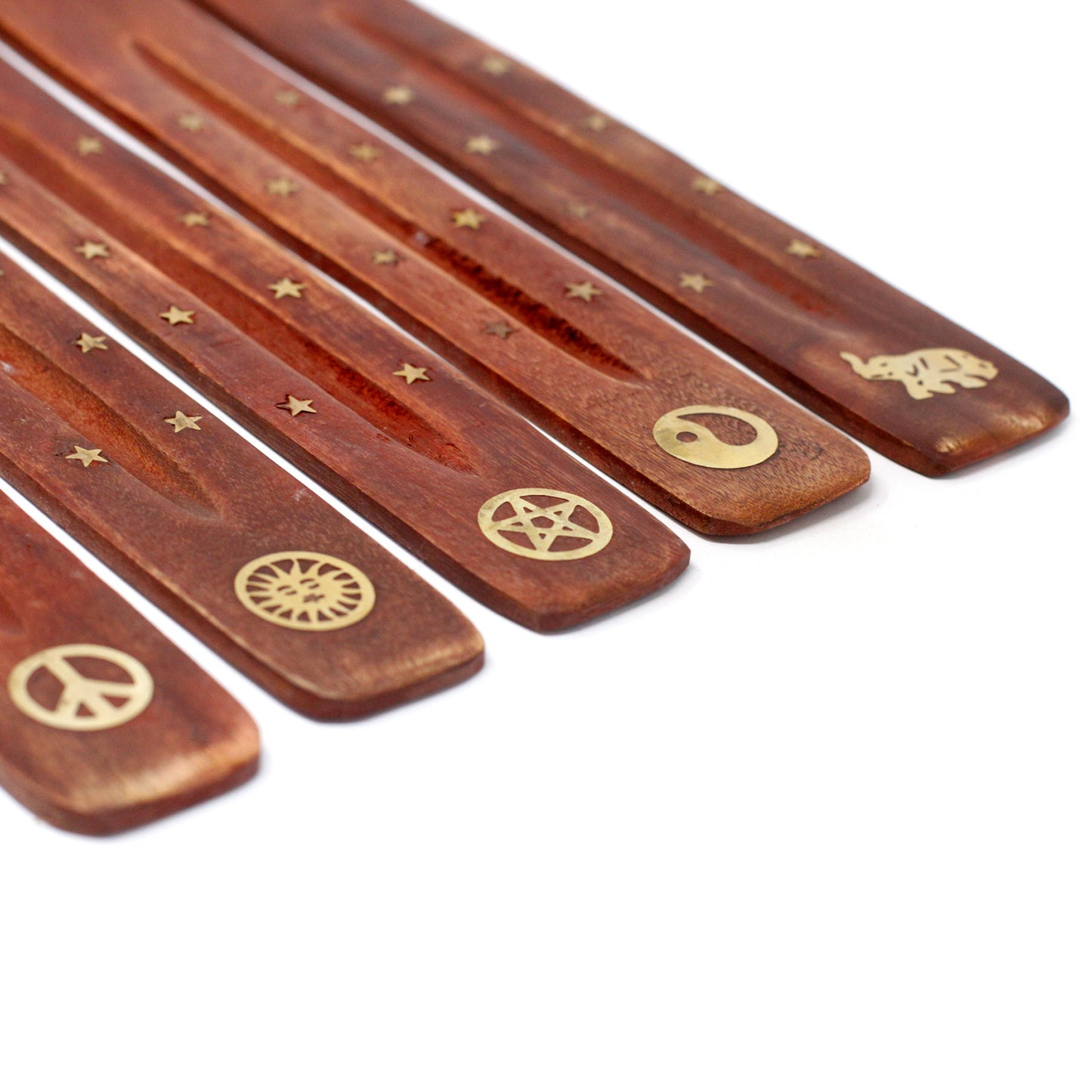 Earthstore® Brass Inlaid Incense Ashcatcher - Mango Wood