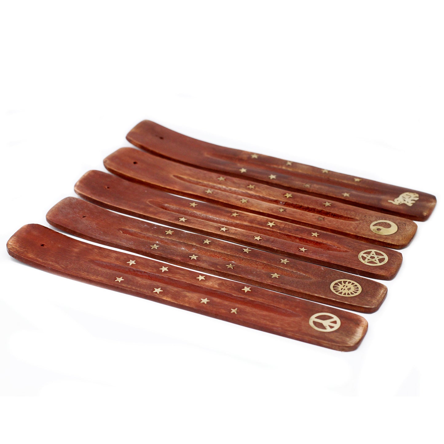 Earthstore® Brass Inlaid Incense Ashcatcher - Mango Wood