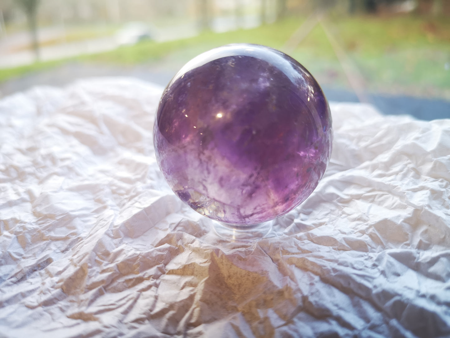 Earthstore® Ametrine sphere (Amethyst & Citrine) Grade A - Bolivia 97g (41mm)