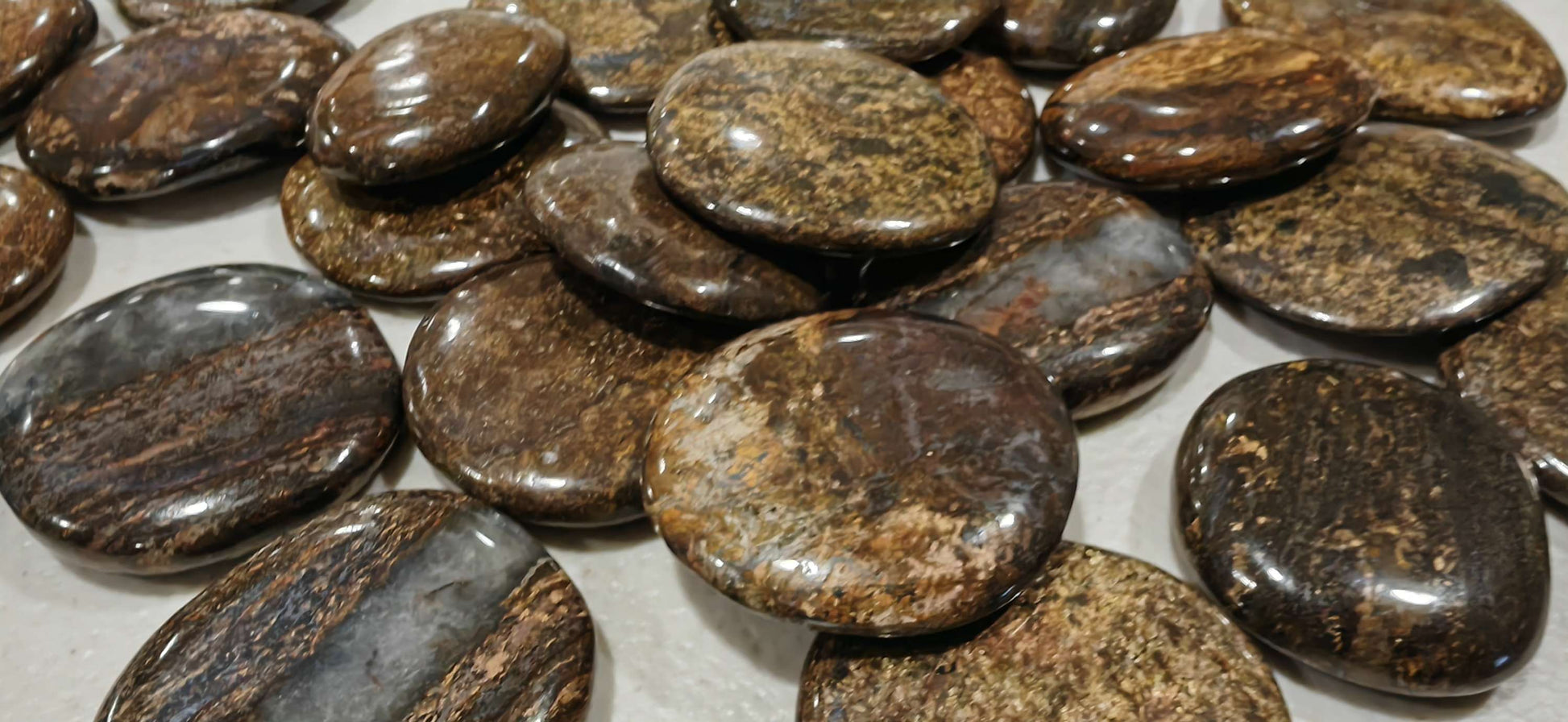 Earthstore® Bronzite - Palm Stone (2 sizes) (stay calm under stress)