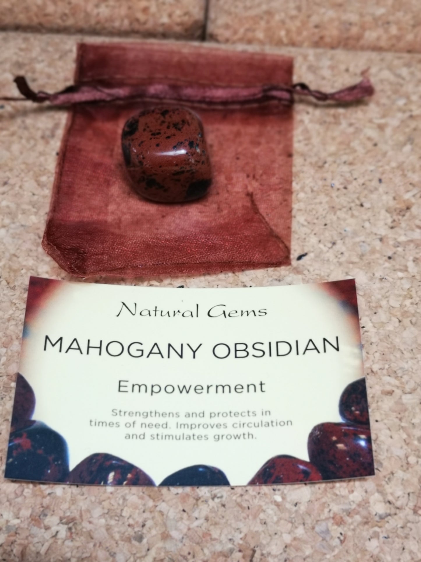 Earthstore® Mahogany Obsidian - Tumblestone with Info card & gift bag