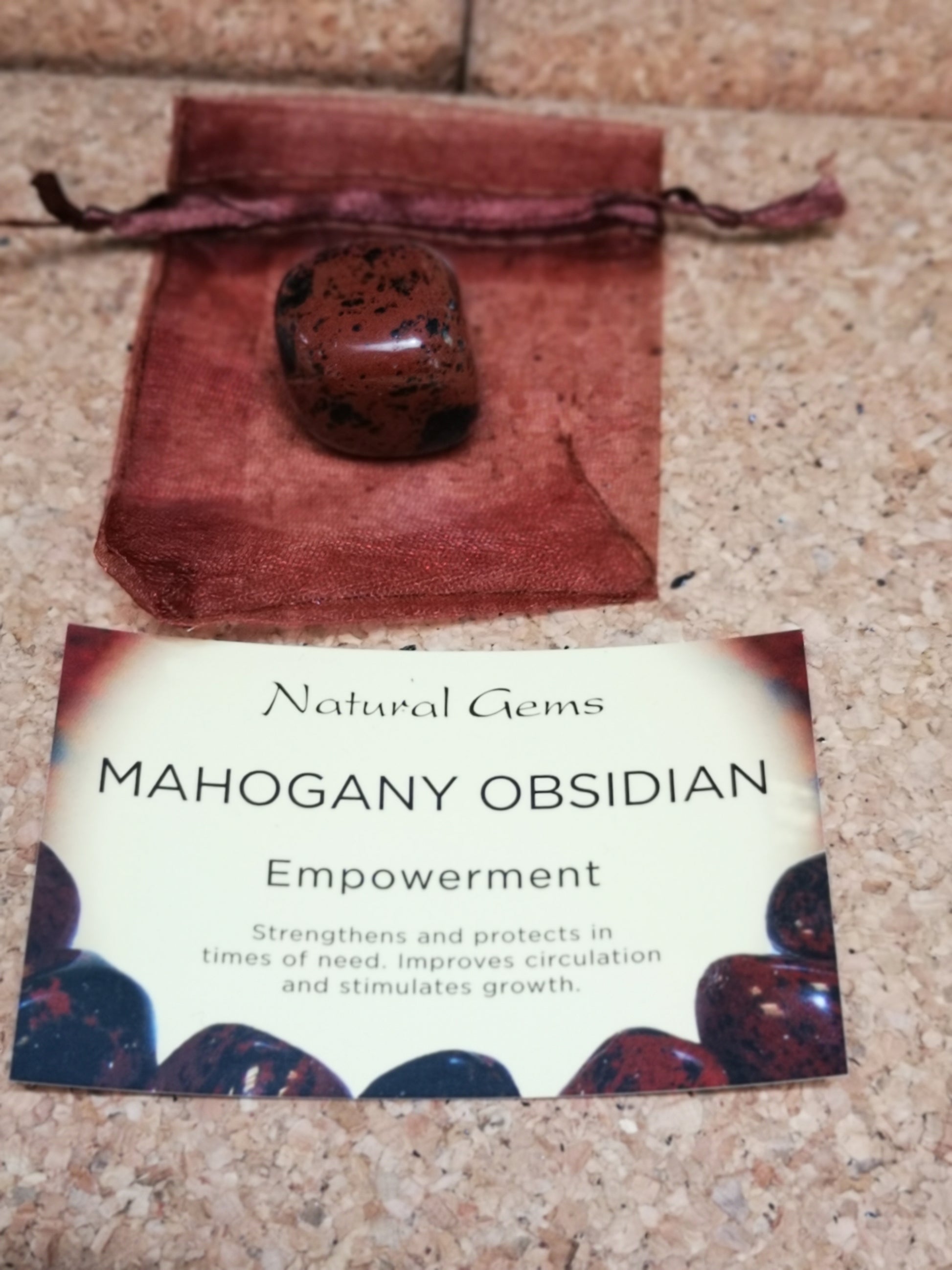 Earthstore® Mahogany Obsidian - Tumblestone with Info card & gift bag