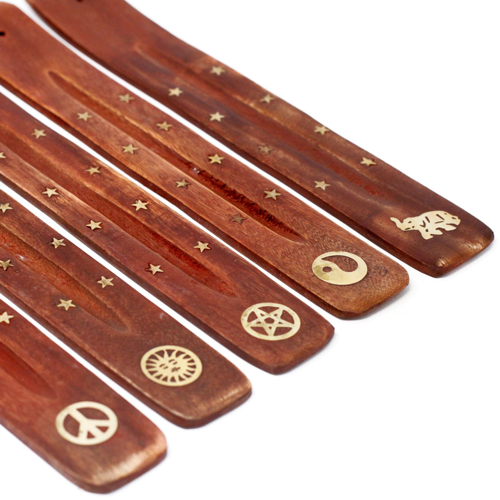 Earthstore® Brass Inlaid Incense Ashcatcher - Mango Wood