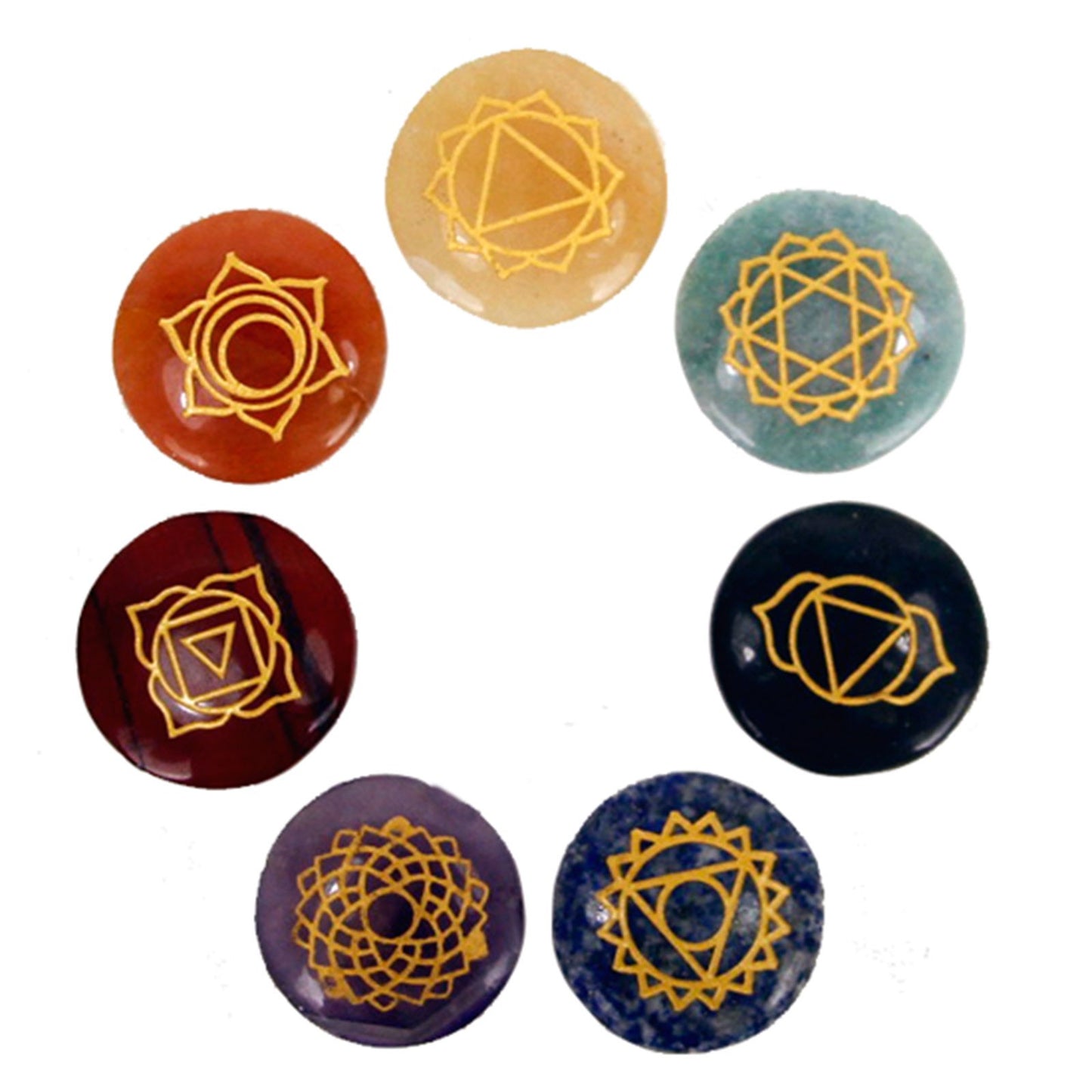 Earthstore® Small Stones Chakra Set (Rounded shape) - Tumblestone