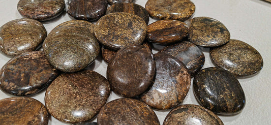 Earthstore® Bronzite - Palm Stone (2 sizes) (stay calm under stress)
