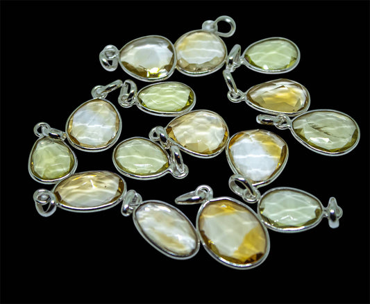 Citrine Faceted Gemstone 925 Sterling Silver Pendant Necklaces