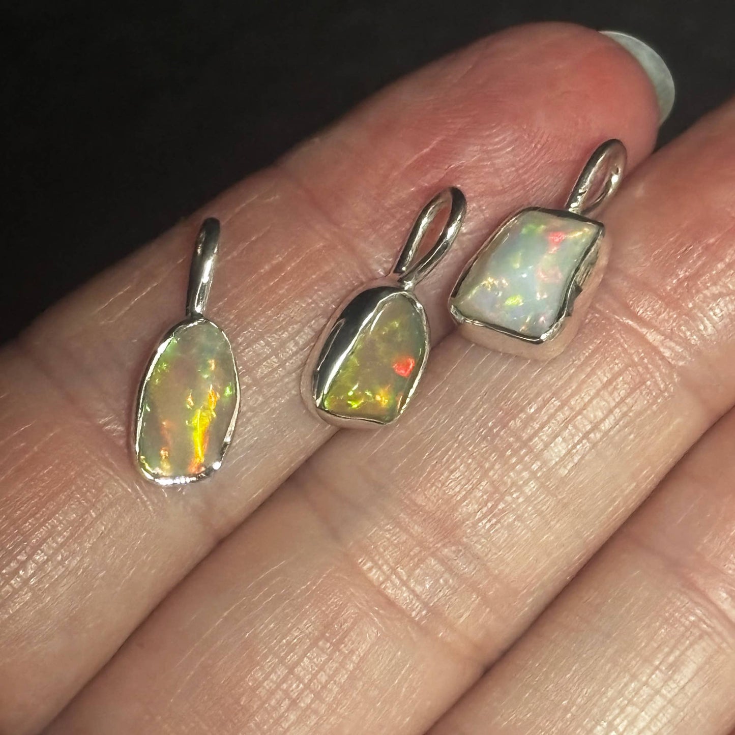 Ethiopian Rainbow Fire Welo Opal 925 Sterling Silver Pendant - AA Grade